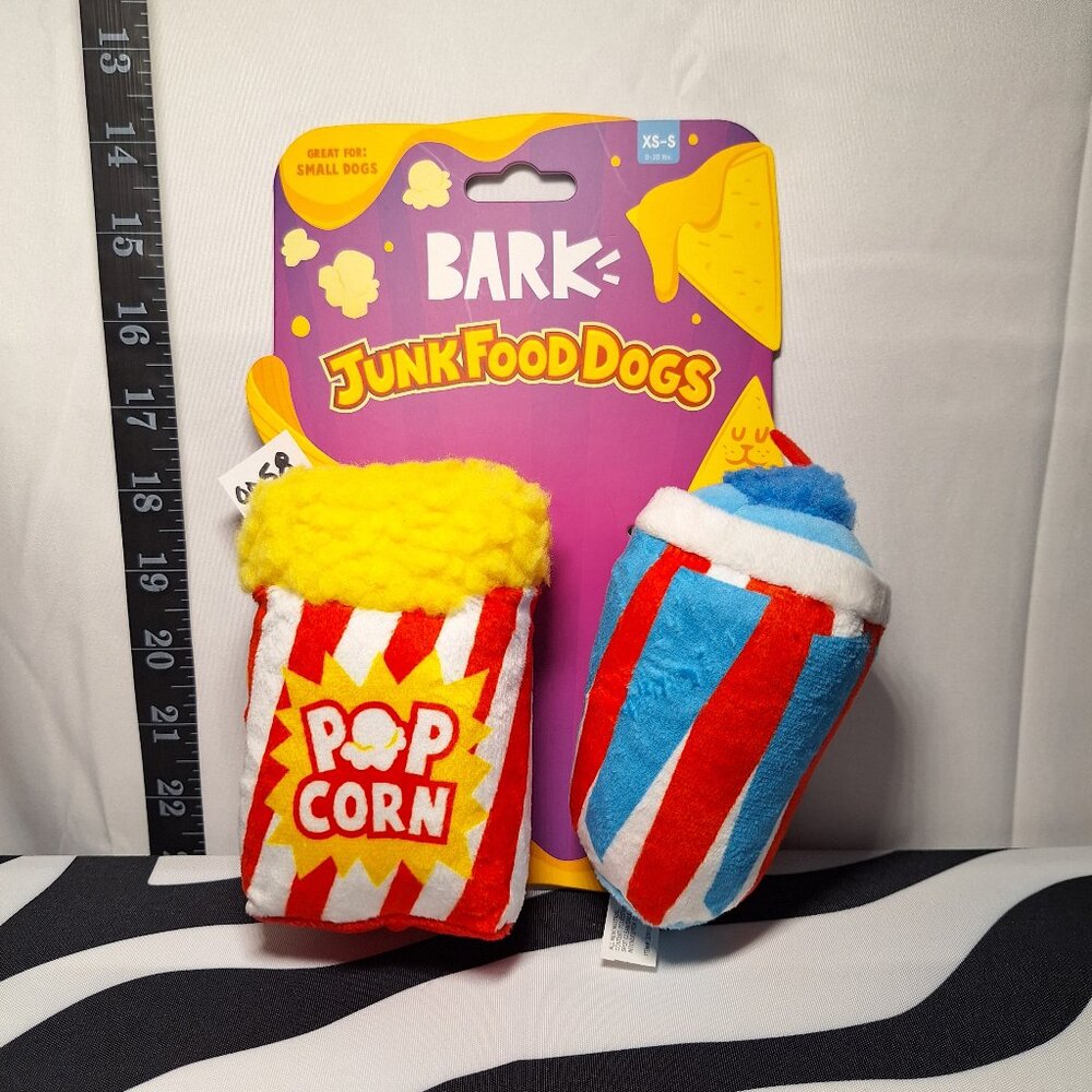 NWT Bark Dog Toy Movie Bites Junk Food Dogs XS-S